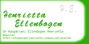 henrietta ellenbogen business card